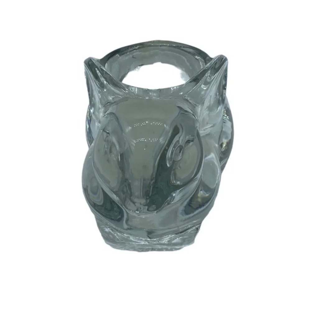 Indiana Glass Crystal Rabbit Votive Handle Holder Clear